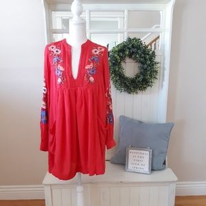 Free People Lipstick Pink Boho Gypsy Dress- worn once